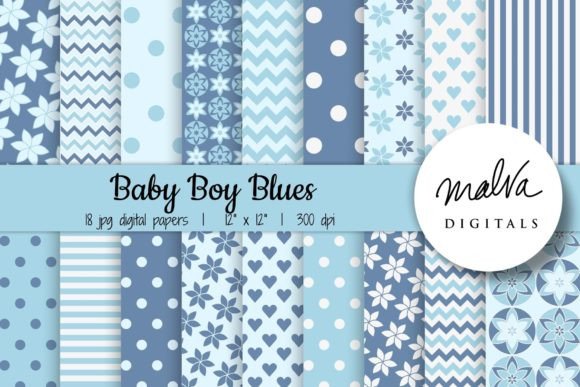 Baby Boy Blue Pastel Patterns: A Versatile Design Resource for Creators and Crafters