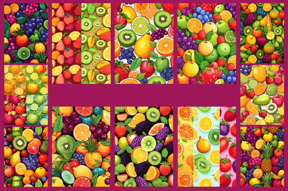 Cartoon Fruits Patterns: A Versatile Design Resource for Creative Projects