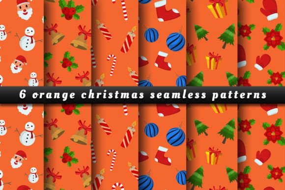 Christmas Seamless Patterns Orange Color