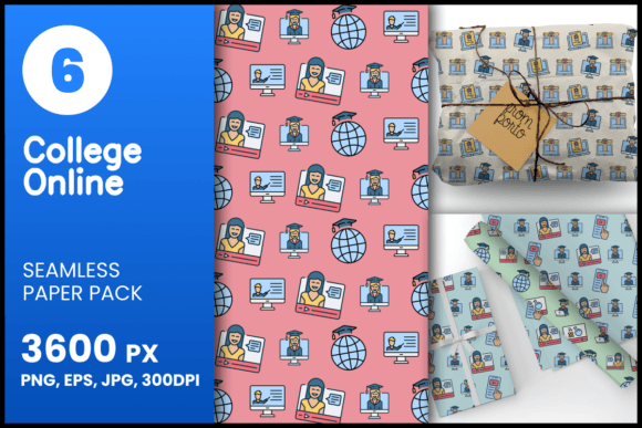 College Online Seamless Patterns: A Versatile Design Resource for Creative Professionals