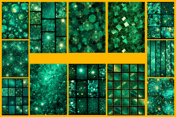 Emerald Glitter Patterns: A Versatile Digital Resource for Creative Projects
