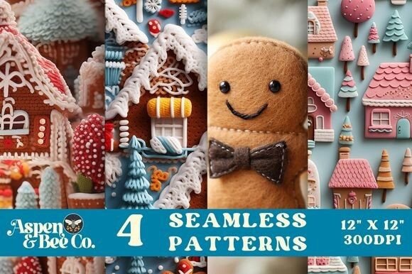 Faux Gingerbread Seamless Patterns Paper