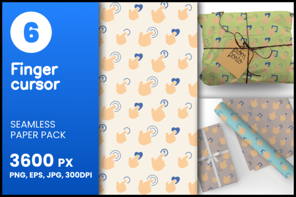 Finger Cursor Seamless Patterns for Creative Projects