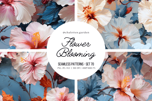 Hibiscus Flowers Blooming 3D Patterns