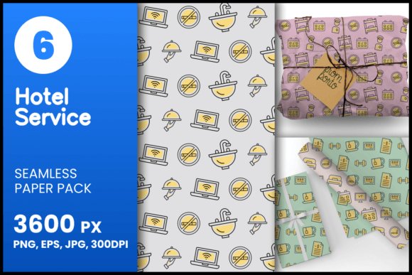 Hotel Service Seamless Patterns: A Versatile Design Resource for Creative Projects
