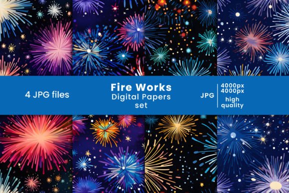 Ignite Your Designs with Fireworks Digital Papers and Patterns