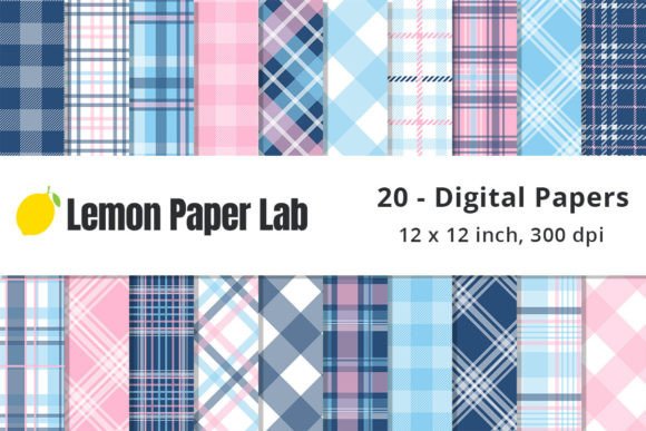 Navy and Pink Plaid Digital Patterns: A Versatile Design for Modern Creatives