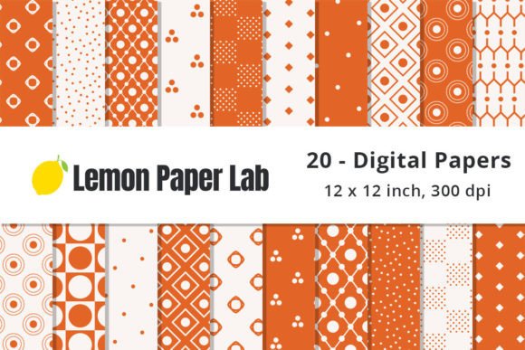 Orange Polka Dot Digital Paper Patterns for Autumn Crafts and Design Projects