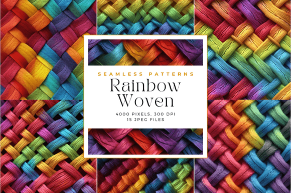 Rainbow Woven Seamless Patterns: Elevating Your Crafting Projects with Digital Paper