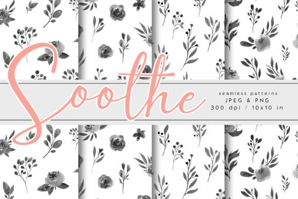 Soothe Black and White Floral Patterns