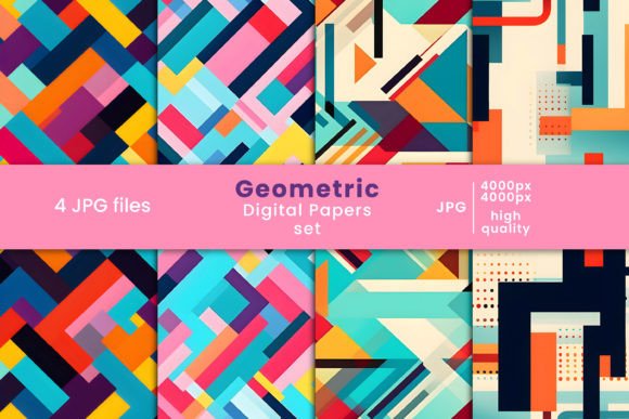 Step into a World of Precision and Style with Geometric Digital Papers and Patterns