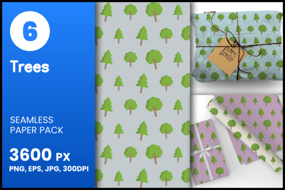 Trees Seamless Patterns for Creative Projects and Digital Use