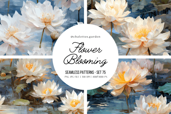Water Lily Flowers Blooming 3D Patterns