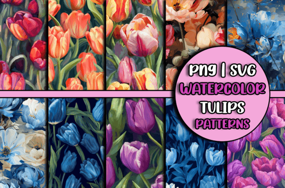 Watercolor Flowers Patterns Tulips: A Strategic Design Element for Creative and Commercial Use